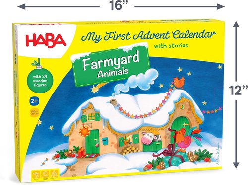 HABA My First Advent Calendar - Farmyard Themed Wooden Animals for Toddler Christmas Fun | Reusable Design