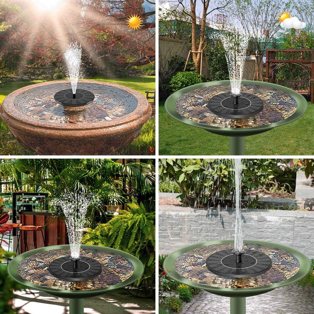 Skiennix Solar Fountain - 1.4W Solar Powered Floating Water Pump with 6 Nozzles for Garden Decor