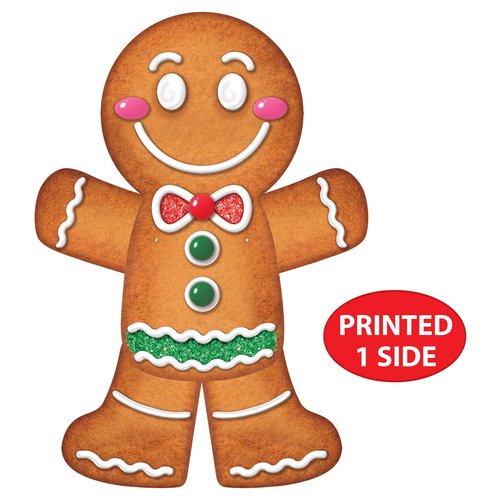 Beistle Jointed Gingerbread Man, 3’- Christmas Wall Decorations, Unique Gingerbread House Décor for Holiday Parties, Winter Wonderland Seasonal Accent for Homes and Classrooms