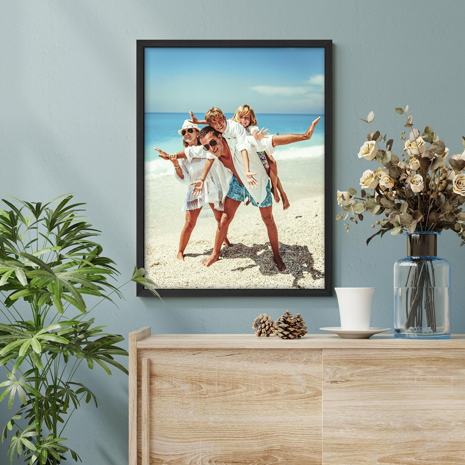 Wall26 Custom Framed Poster - Stylish Canvas Wall Art for Living Room or Bedroom - 8"x10" Black