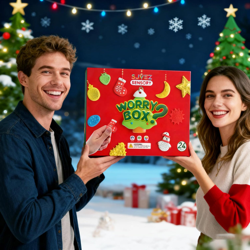 Advent Calendar Fidget Toys - Sensory Stone Set for Kids | 24-Day Countdown Christmas Gift
