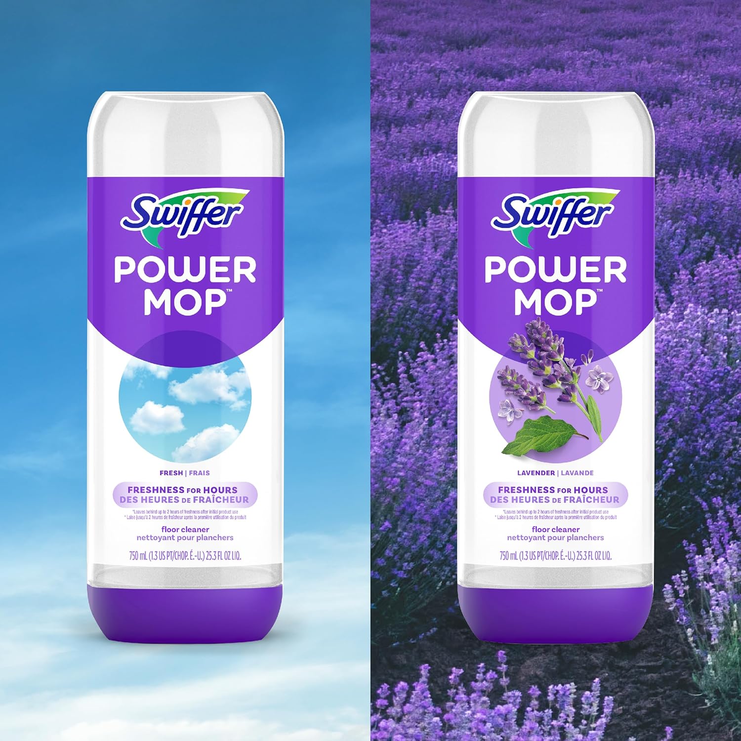 Swiffer PowerMop Floor Cleaning Solution - Fresh Scent Refills, 25.3 fl oz | 2 Pack