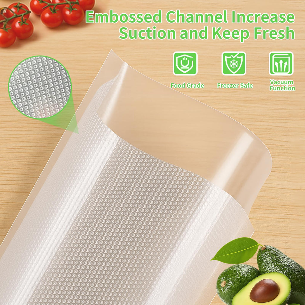 MakMeFre 200 Plus Gallon Size 12" x 16" Vacuum Sealer Bags with BPA Free and Heavy Duty,Great for Food Storage Vaccume Sealer PreCut Bag