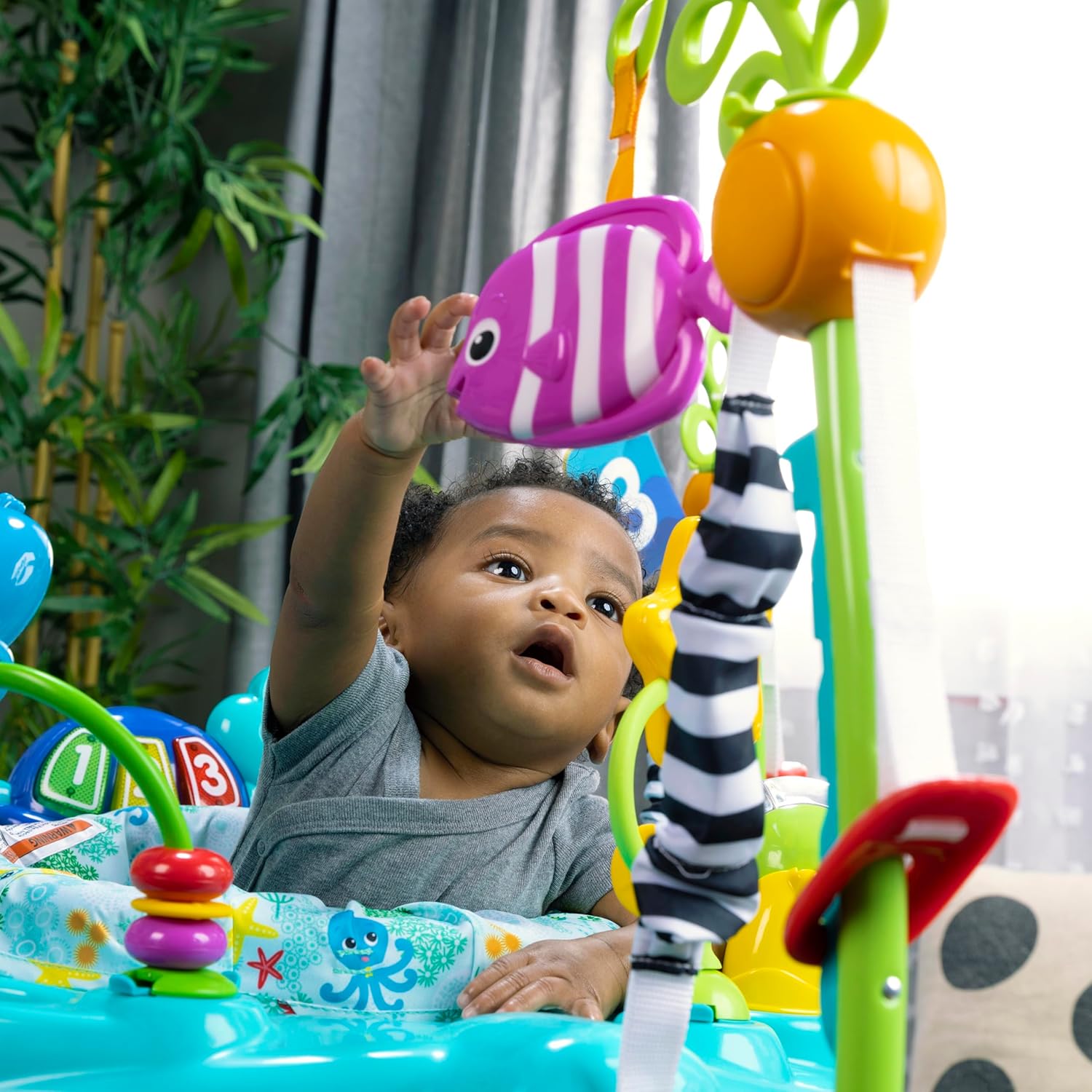 Baby Einstein Ocean Explorers 2-in-1 Activity Jumper & Floor Toy - Max Weight 25 lbs, Ages 6+ Months