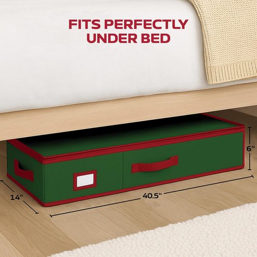 Christmas Wrapping Paper Organizer - Fits Up to 24 Rolls | Storage Bag with Straps & Pockets (Green)