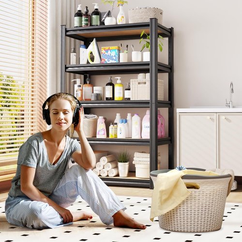Heavy Duty Metal Shelving Units by [Brand Name] - 5-Tier Adjustable Steel Storage Racks | 71" H x 28" W x 12" D, 1900 lbs Capacity