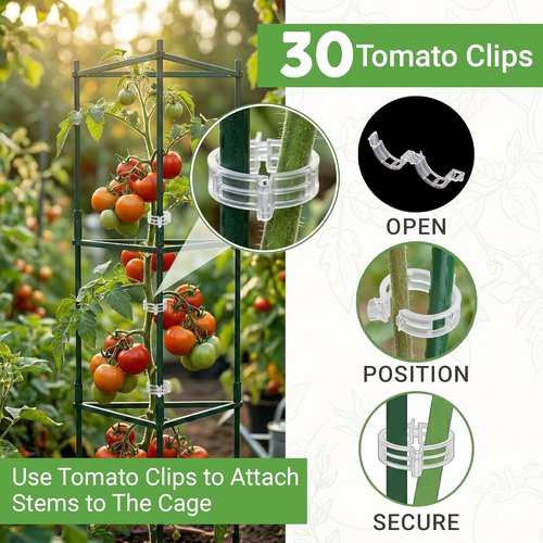 K-Brands Tomato Cage - Extra Tall Plant Support Trellis for Garden & Pots | 3 Pack (Up to 68 Inches)