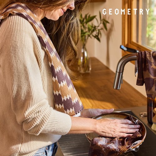 GEOMETRY Bar Towels for Kitchen - Premium Towels for Cleaning Dishes & Glassware - Absorbent & Fast Drying Kitchen Towels - Lolita, 12" x 14" - 1-Piece
