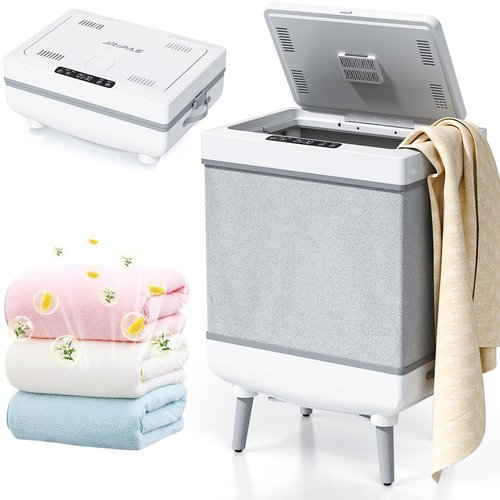Jripae 35L Towel Warmers for Bathroom, Foldable Towel Warmer, Bucket Hot Towel Warmer Spa with Dryer, Delay Timer & Dry/Heat Modes - Fits Robe, Blanket or Large Towels, PJ's