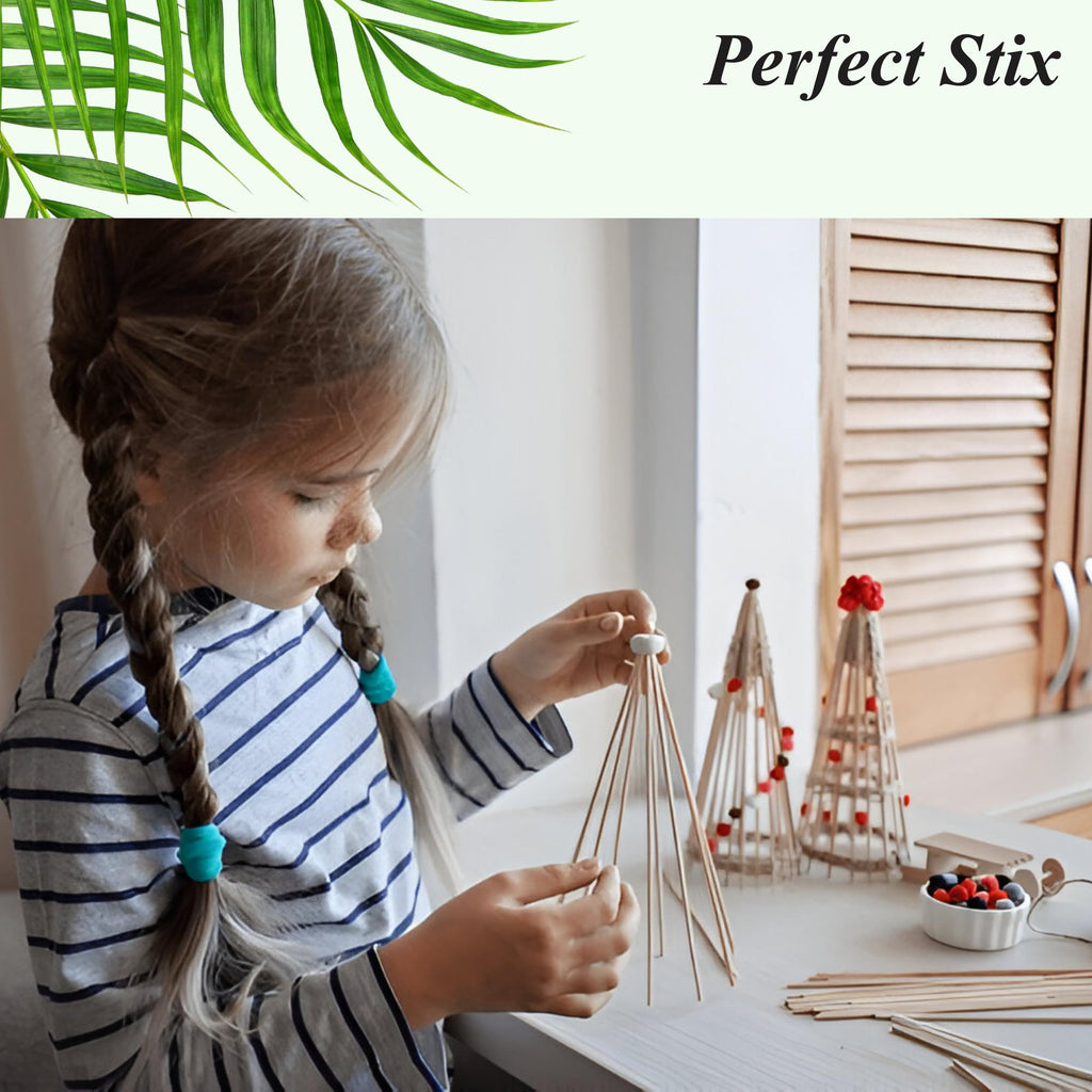 Perfect Stix- 16" x 1/4" Strong and Sturdy Bamboo/Craft/and DIY Project Dowels - Pack of 50ct