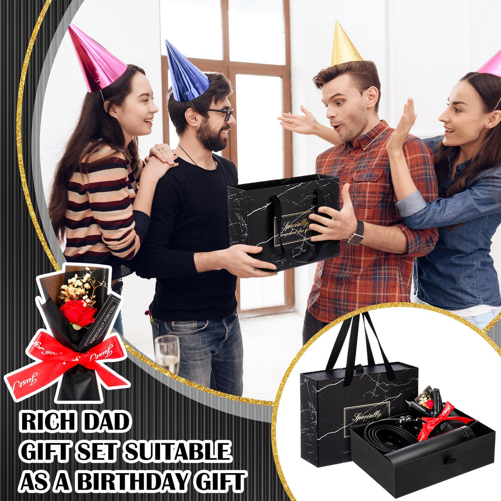 Tioncy 10 Pcs Father Day Gift Basket for Men,Gift Basket Box Kit 16 oz Tumblers Wallet Tie Belt Anniversary Birthday Present for Dad Husband Him Boyfriend(General)