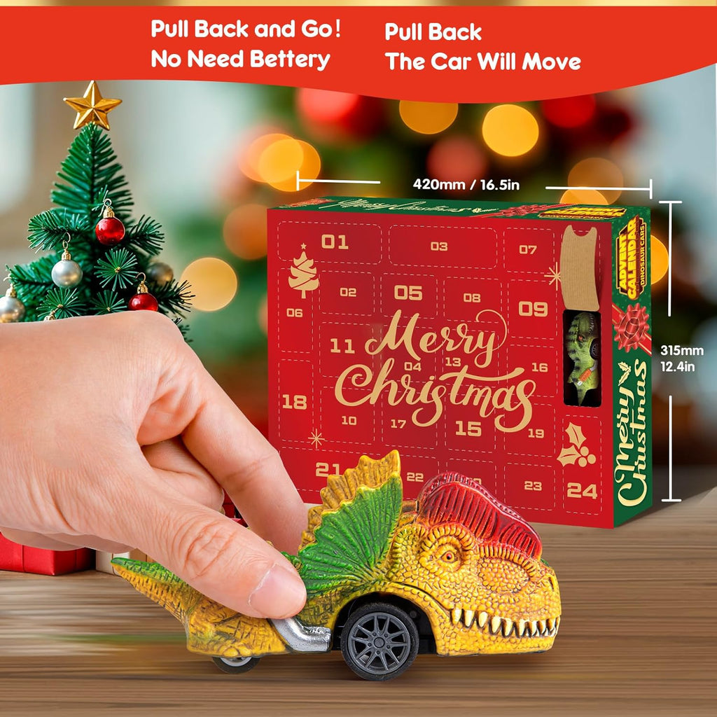 Skiennix Dinosaur Cars Advent Calendar - 24 Days of Monster Truck Fun for Kids | Perfect Christmas Gift