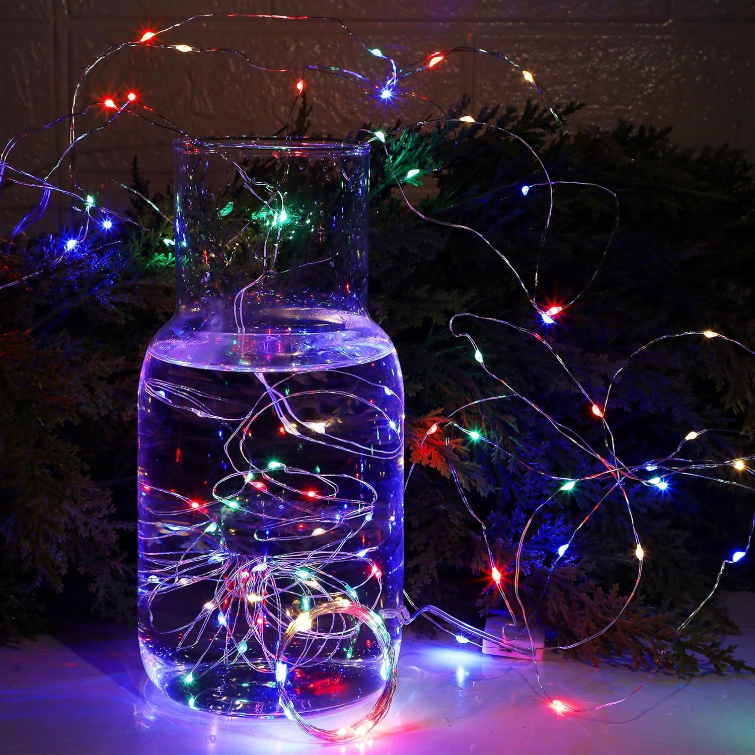 WATERGLIDE 12 Pack Colorful Fairy Lights - Waterproof 20 LED Mini String Lights for DIY Decor | 7 ft Silver Wire