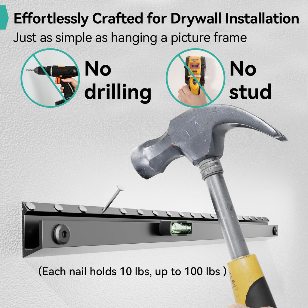 Auoace No Drill TV Wall Mount for 22 to 55 inch TVs, Drywall Smart TV Bracket Tilts Up to 5°, Low Profile TVs Mount up to 100 Lbs, Fast to Install for Bedroom, Living Room, Include All Hardware kit