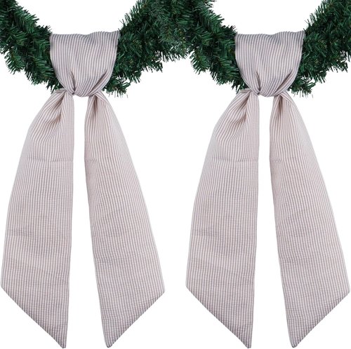 Brown Striped Wreath Ribbon Set by [Brand Name] - 5.12" Wide x 54.33" Long | Perfect for Spring Decor