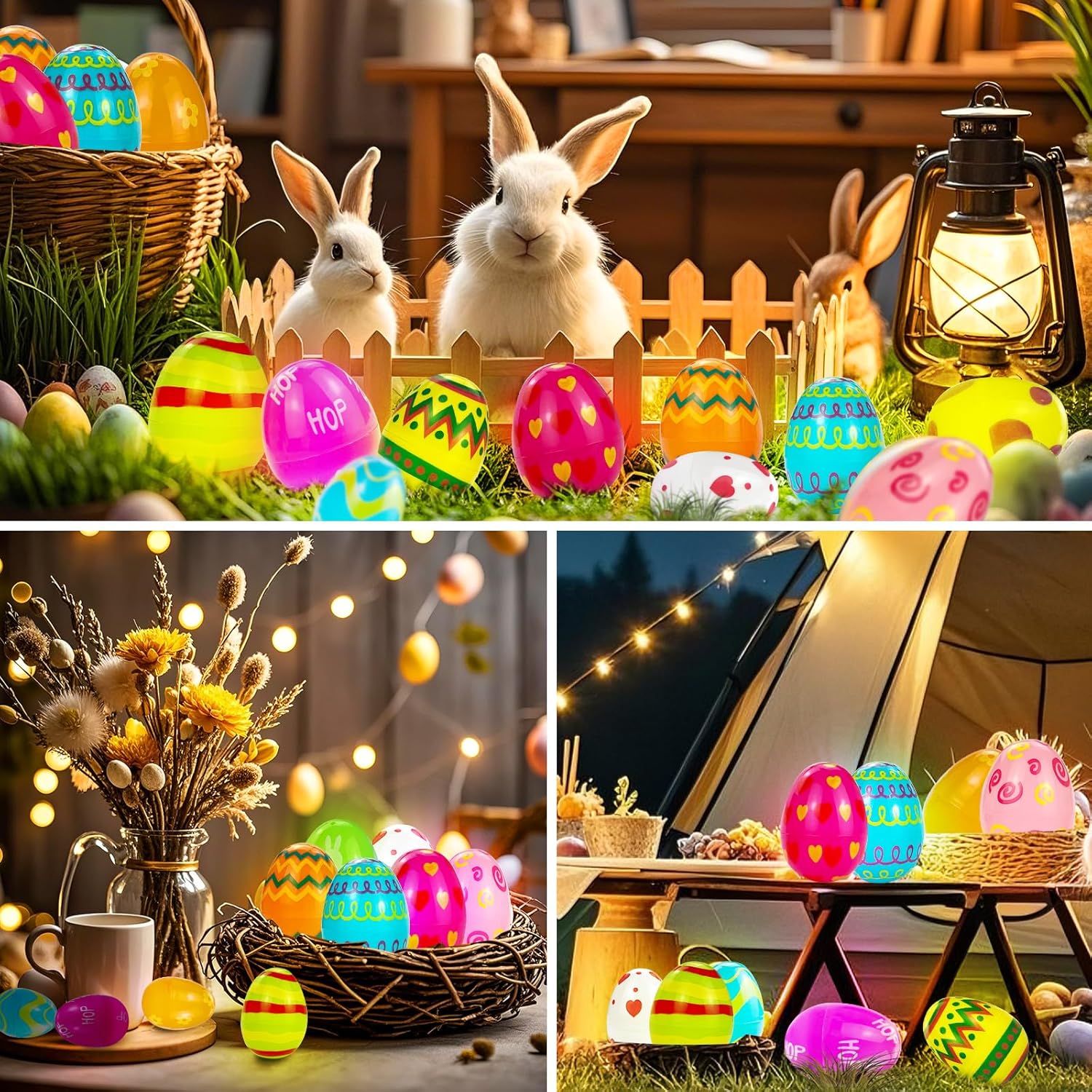 Skiennix 7Ft Fairy Lights - 24 Pack Battery Operated 20 LED Easter String Lights for Spring Decor