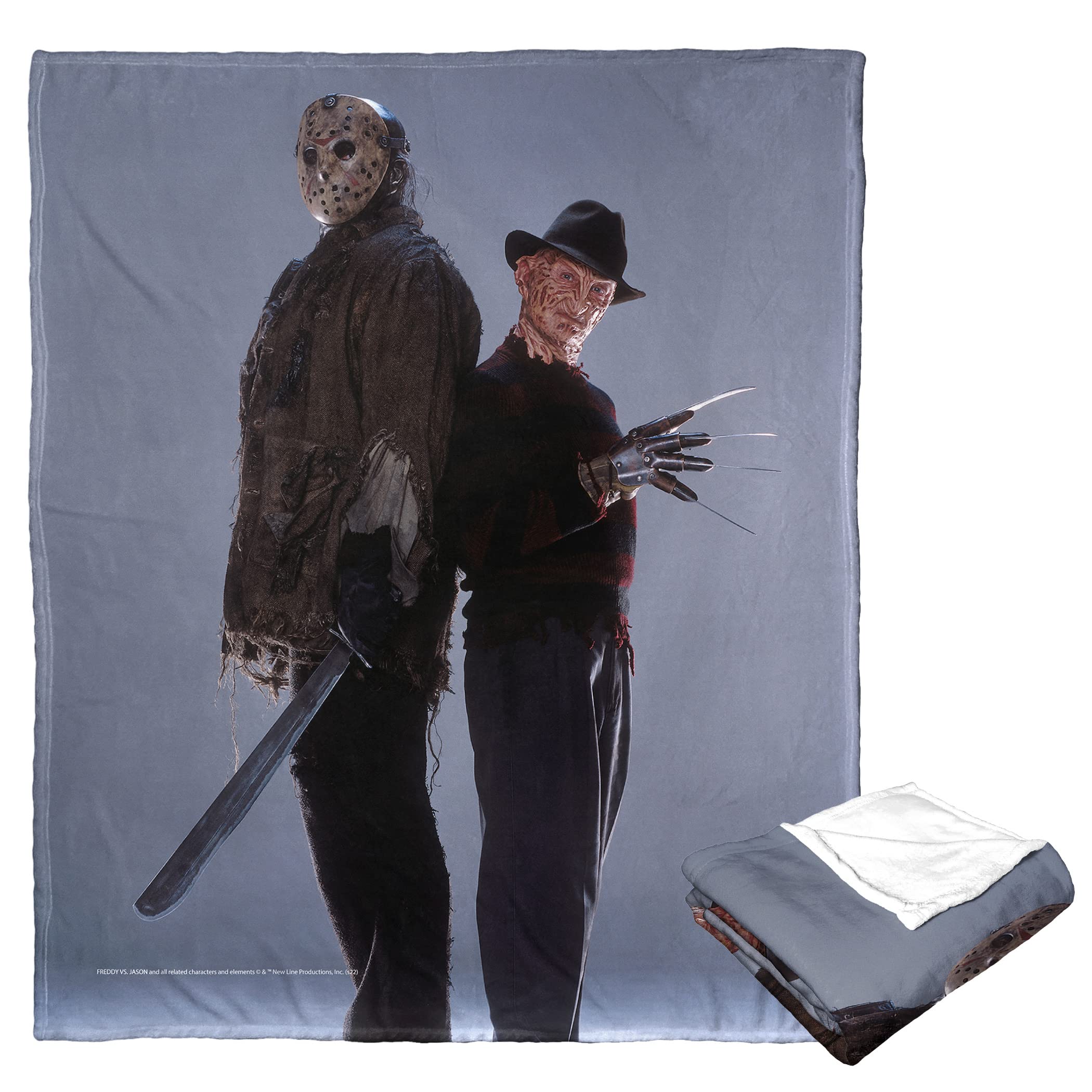Northwest Freddy vs Jason Silk Touch Throw Blanket, 50" x 60", Back to Back