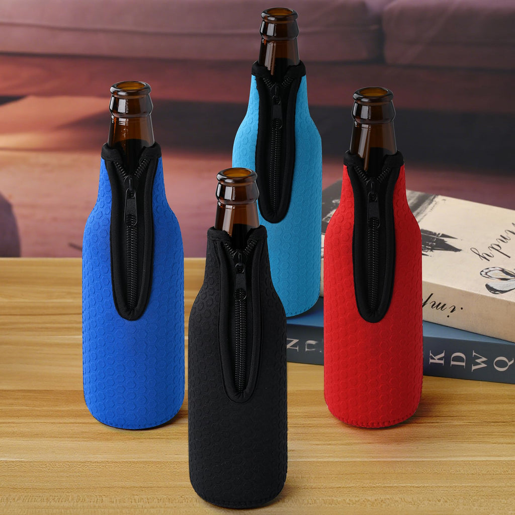 Xumbtvs 4 Pcs Beer Bottle sleeves, Non-slip Neoprene Insulated Beer Holder Cooler Cover for 12oz 330ml Bottle (Colorful1)