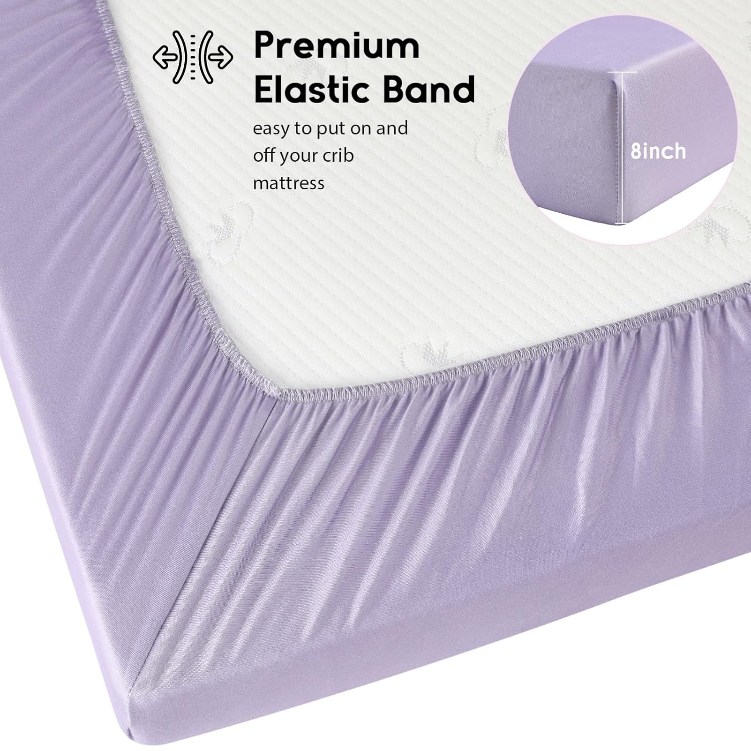 Yoofoss Fitted Baby Crib Sheets - Super Soft Microfiber 2-Pack for Standard Crib & Toddler Mattress | Purple & Unicorn 28x52x8in