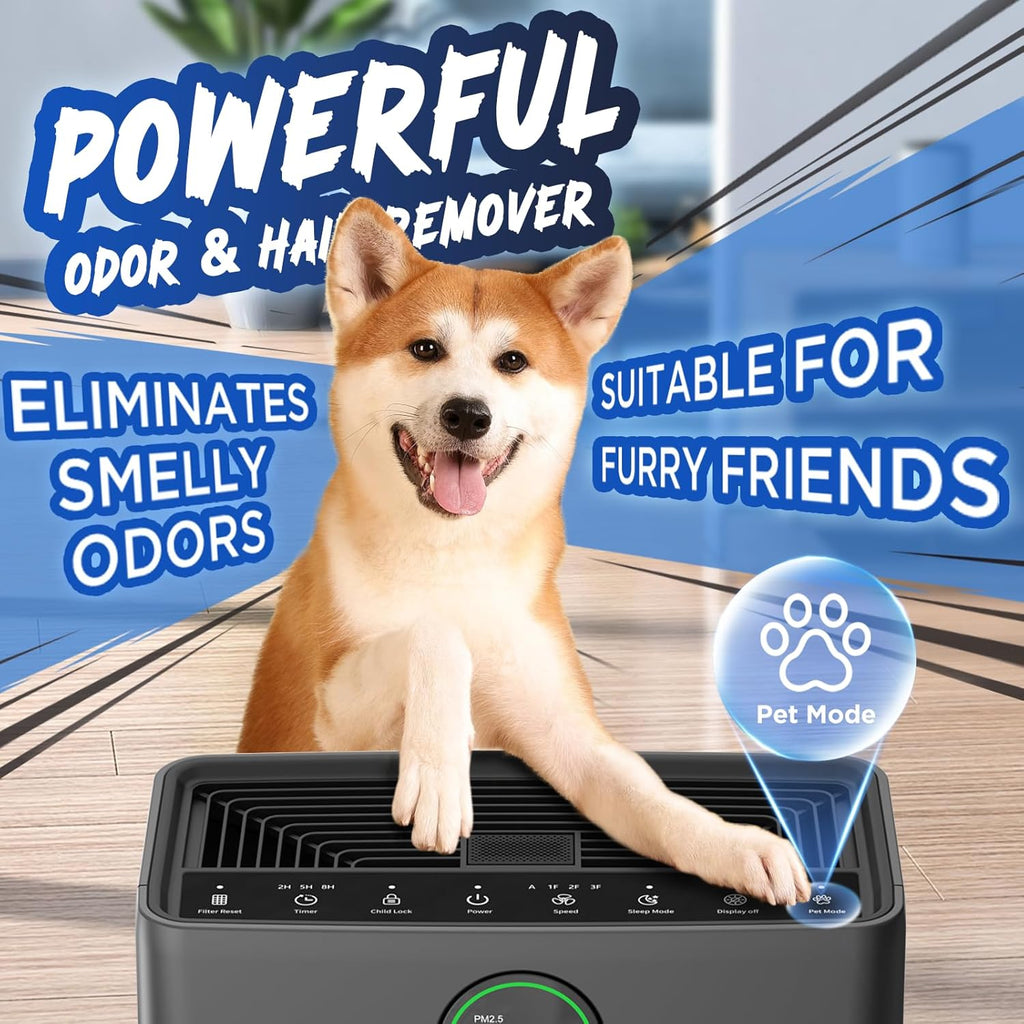 MOOKA Air Purifier - Large Room Coverage Up to 2200 Sq. Ft. | Washable Filter & PM 2.5 Sensor