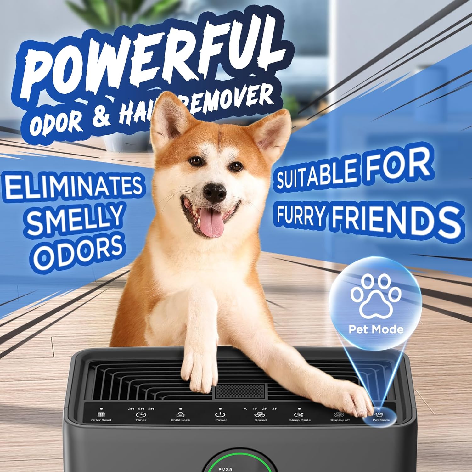 MOOKA Air Purifier - Large Room Coverage Up to 2200 Sq. Ft. | Washable Filter & PM 2.5 Sensor