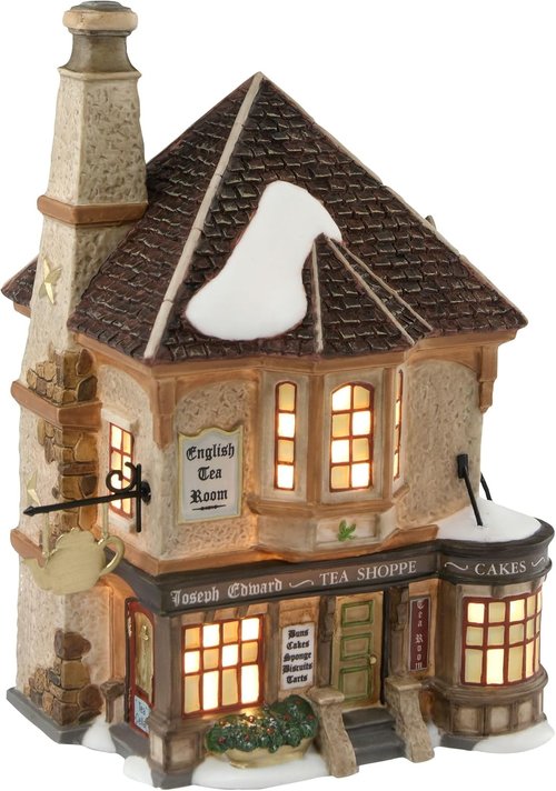 Department 56 Dickens' Village Joseph Edward Tea Shoppe - Lit Building, 7.36 Inch, Multicolor Decor