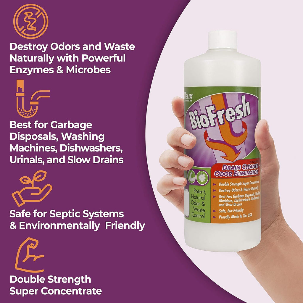 Skiennix Enzyme Drain Cleaner & Deodorizer - Eliminate Odors in Sinks, Showers & Septic Systems | 32oz