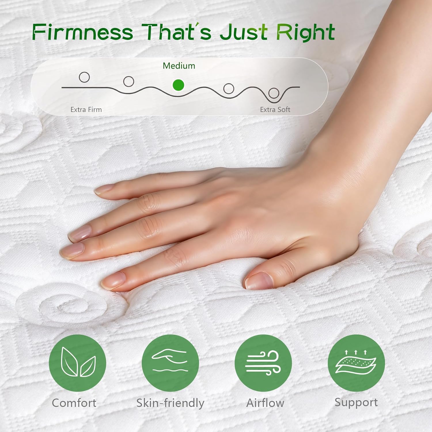 Regine Switzerland Twin Mattress - 10 Inch Memory Foam Hybrid with Pocket Springs | Medium Firm, Pressure Relief