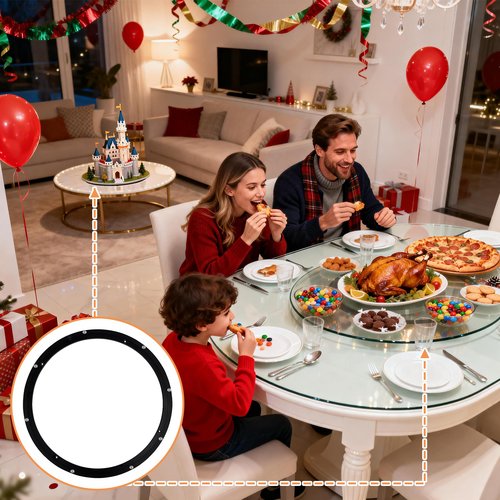TamBee 12 Inch Lazy Susan Hardware Heavy Duty Metal Rotating Hardware Turntable Bearing Ring 300mm Turntable Lazy Susan Parts Mechanism for Cabinets,Table Top and Craft (Base Only, Black)