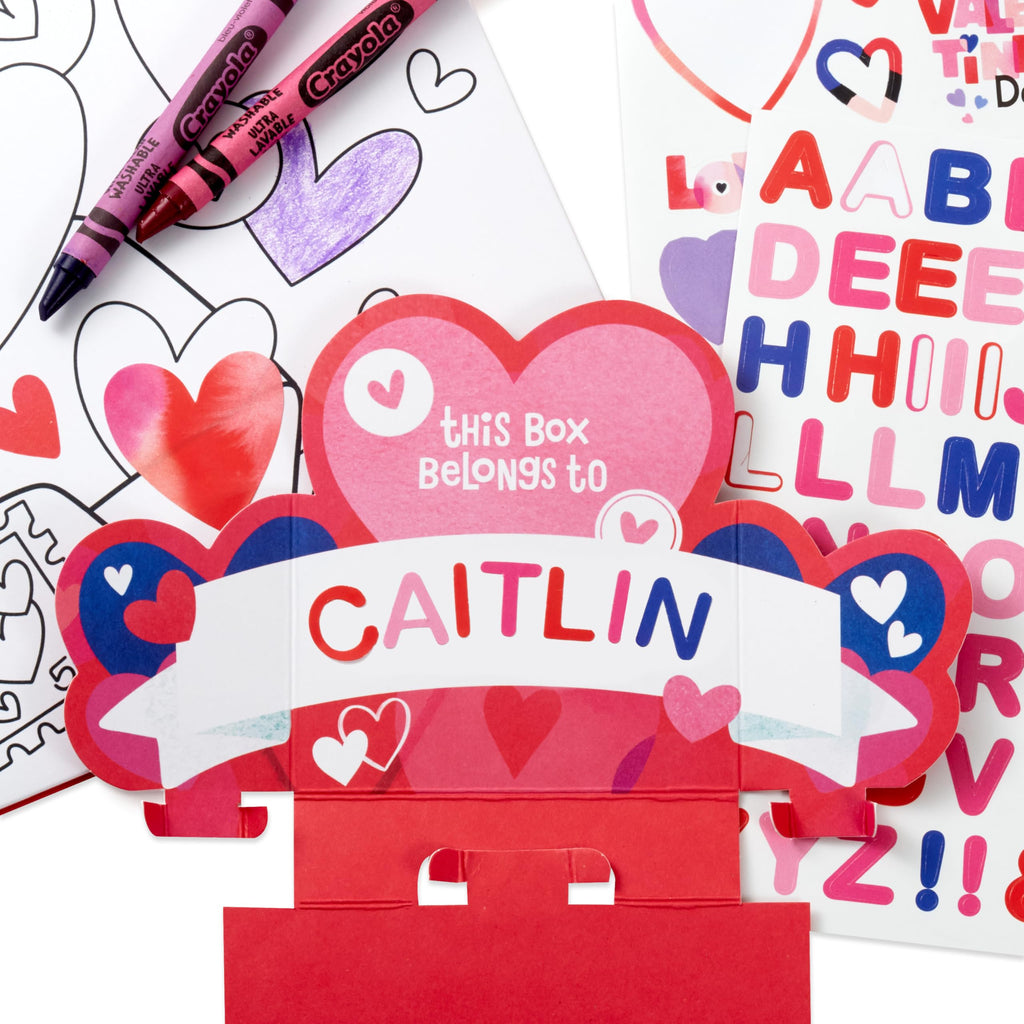 Hallmark DIY Pop Up Valentine's Day Mailbox with Cards and Stickers for Classroom Exchange
