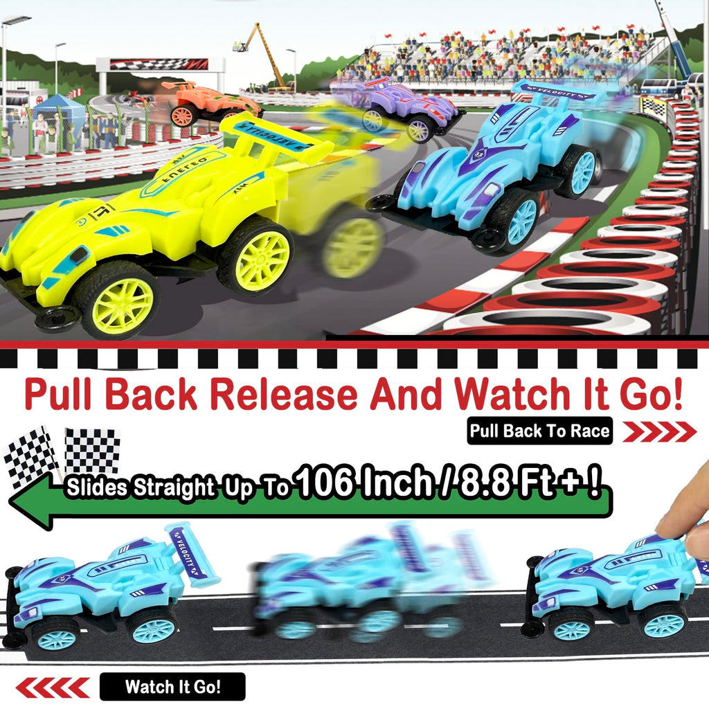 28 Pack Pull Back Cars and Trucks Toy, Small Cars Pull Back Racing Vehicles Set, Mini Toy Cars, for Toddlers, Kids Stocking Stuffers, Classroom Exchange Gifts, Gifts for Grandkids, Easter Basket