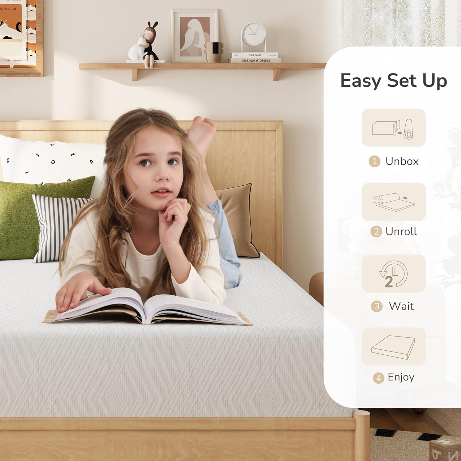 MLILY Full Mattress - 8-Inch Memory Foam for Platform Bed | Medium Firm Comfort
