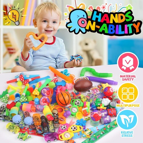 Amy&Benton 200PCS Party Favors for Kids | Fun Goodie Bag Stuffers & Classroom Prizes