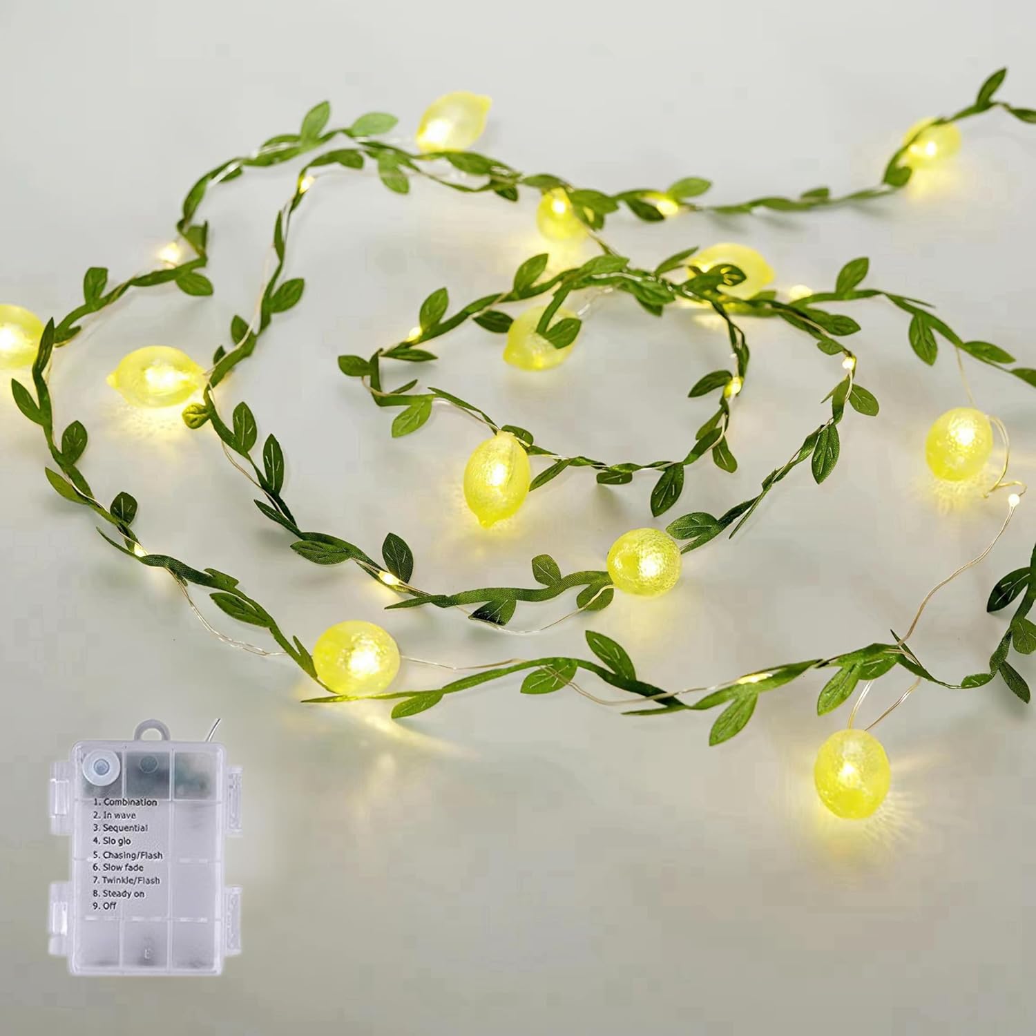 Skiennix Lemon Decor String Lights - 10FT 30LEDs Battery Operated Fairy Lights for Bedroom & Garden | Waterproof, 8 Modes