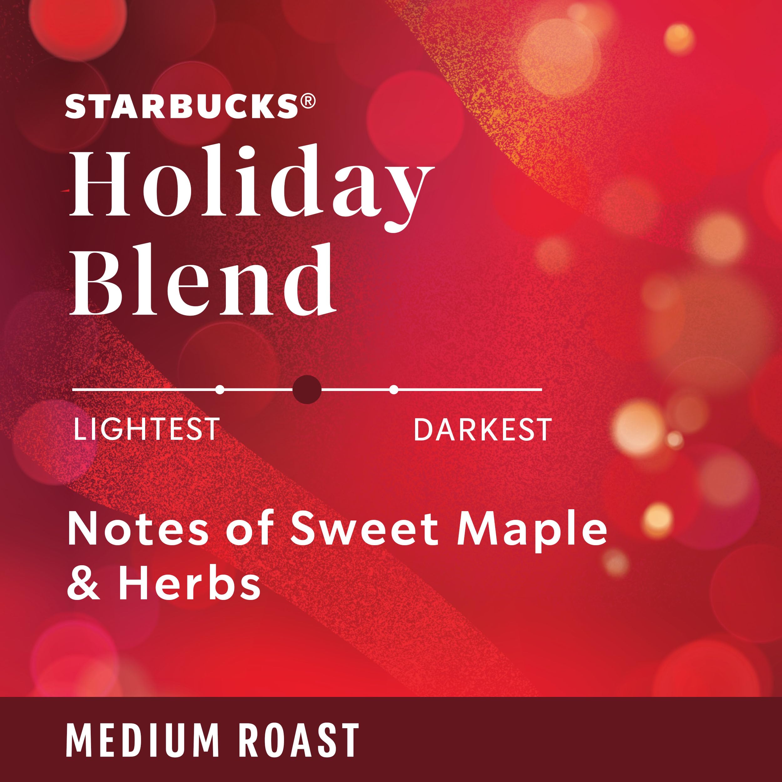 Starbucks K-Cup Coffee Pods, Medium Roast, Starbucks Holiday Blend, Coffee for Keurig Brewers, 100% Arabica, 1 Box (22 Pods)