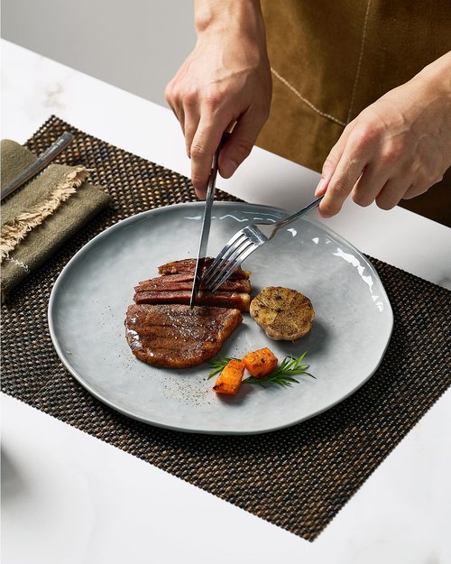 Famiware Porcelain kitchen plates and bowls set, Modern dishes set for 4, Handmade Wave Edge Dinnerware Sets, Microwave and Dishwasher Safe Tableware, Sleek Grey (16pc)