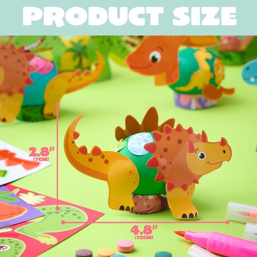 JOYIN 37 PCS Dinosaur Easter Egg Dye Kit - Fun Coloring Set with Dye Tablets & Stickers for Creative Egg Hunts