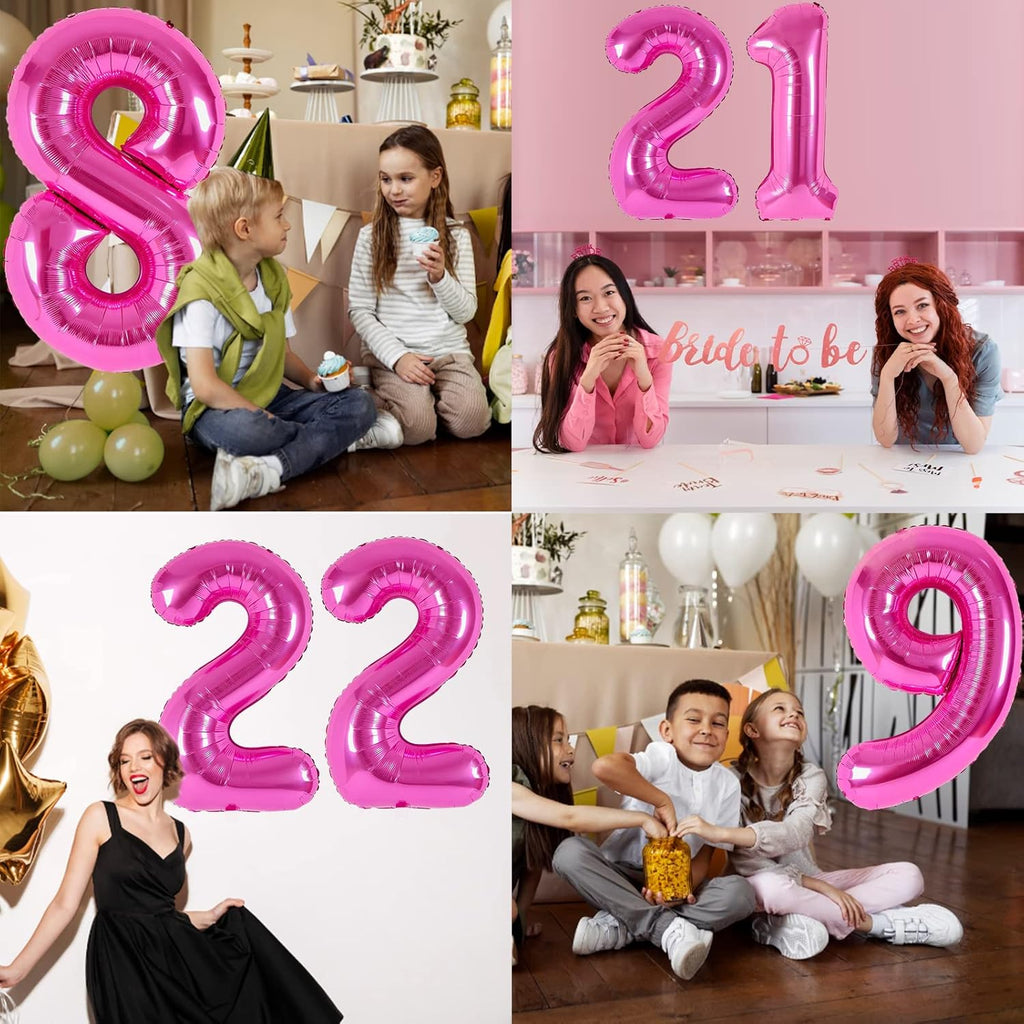 Skiennix 40-Inch Pink Number 13 Balloons - Perfect for 13th Birthday Decorations | Unicorn & Mermaid Theme