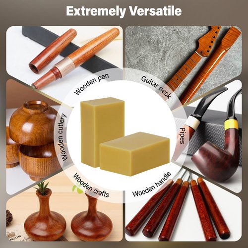 Carnauba Wax for Wood, Pure Carnauba Hard Wax Bar - for Rotary Buffing Wheel & High Gloss Polishing - 3.5" x 2" x 1.4" (4.6 oz)