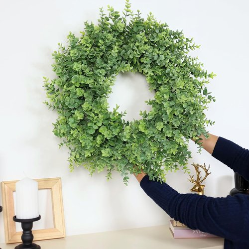Boxwood Wreath - 26" Large Artificial Greenery for Front Door, Porch & Window | All-Season Home Decor
