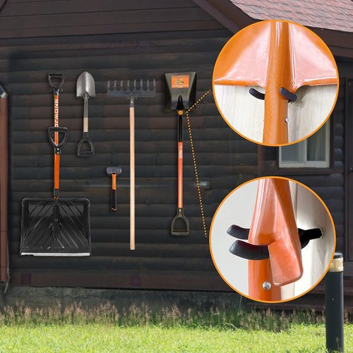 HUHOLE 16-Pack U Hooks - Multi-Purpose Vinyl Coated Steel Wall Organizers for Tools & Home Items | Black