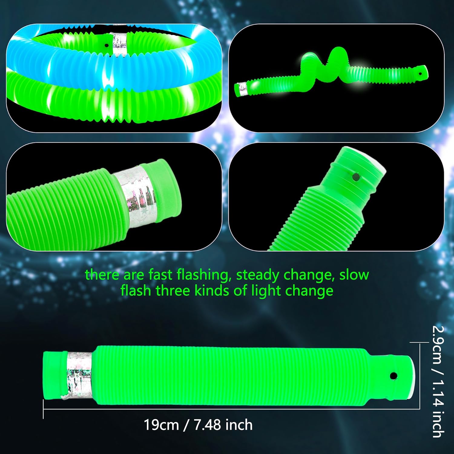 Skiennix LED Glow Sticks - 42 Pcs Light Up Tubes for Kids' Birthday Parties & Concerts | Glow in The Dark