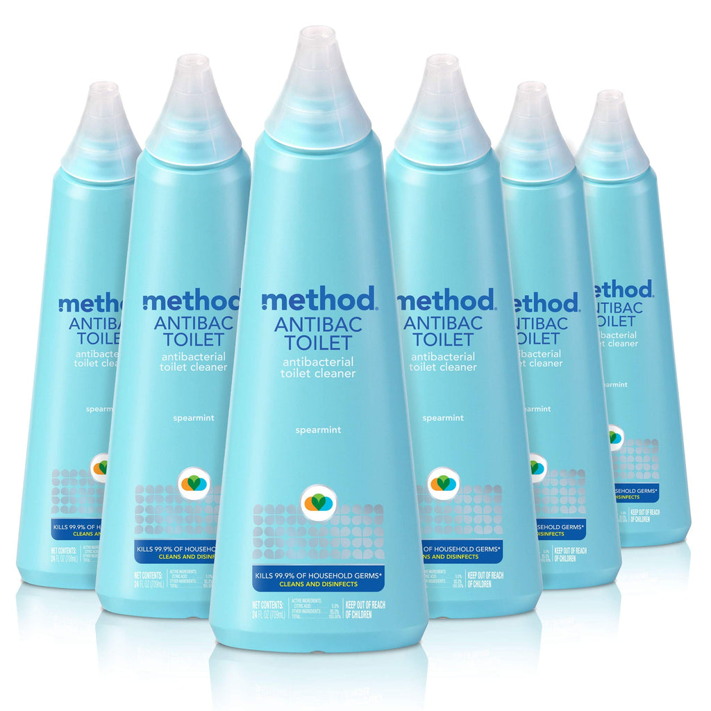 Method Antibacterial Toilet Bowl Cleaner, Spearmint, Kills 99.9% of Household Germs, 24 Fl Oz (Pack of 6)