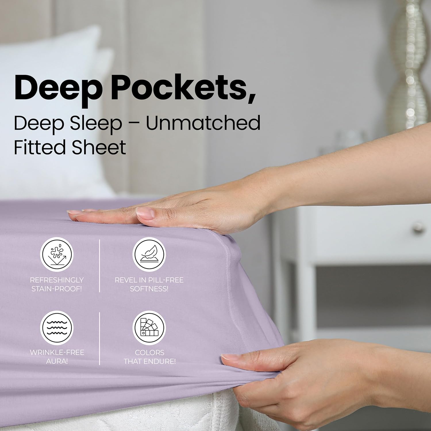 Utopia Bedding Twin Fitted Sheet - Soft Microfiber - Deep Pocket - Fade Resistant - Lavender Color
