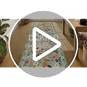 Green 2x6 Runner Rug for Hallway Washable Non Slip Low Pile Floral