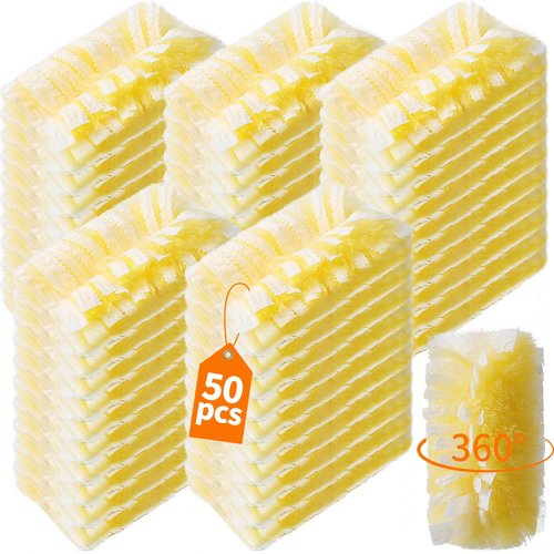 Senowi 50 Count 360° Heavy Duty Duster Refills Compatible with Swiffer, Larger Size-Extra Thick Electrostatic Disposable dusters Refill for Electronics, Furniture, Blinds, Ceiling Fans, Unscented