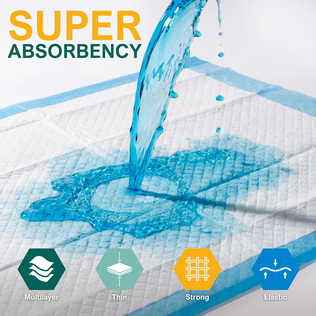 Medpride Disposable Underpads - Super Absorbent Incontinence Pads | 17'' x 24'' (100-Count) for Kids, Adults, Pets