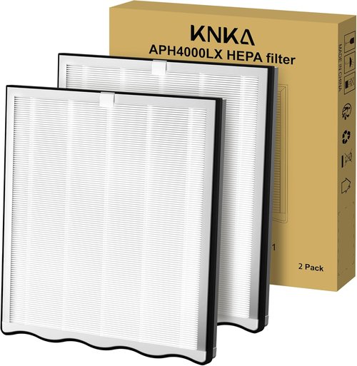 KNKA Air Purifier Replacement Filter - 2-Pack HEPA & Activated Carbon Filters for APH4000 | Captures Allergens & Odors
