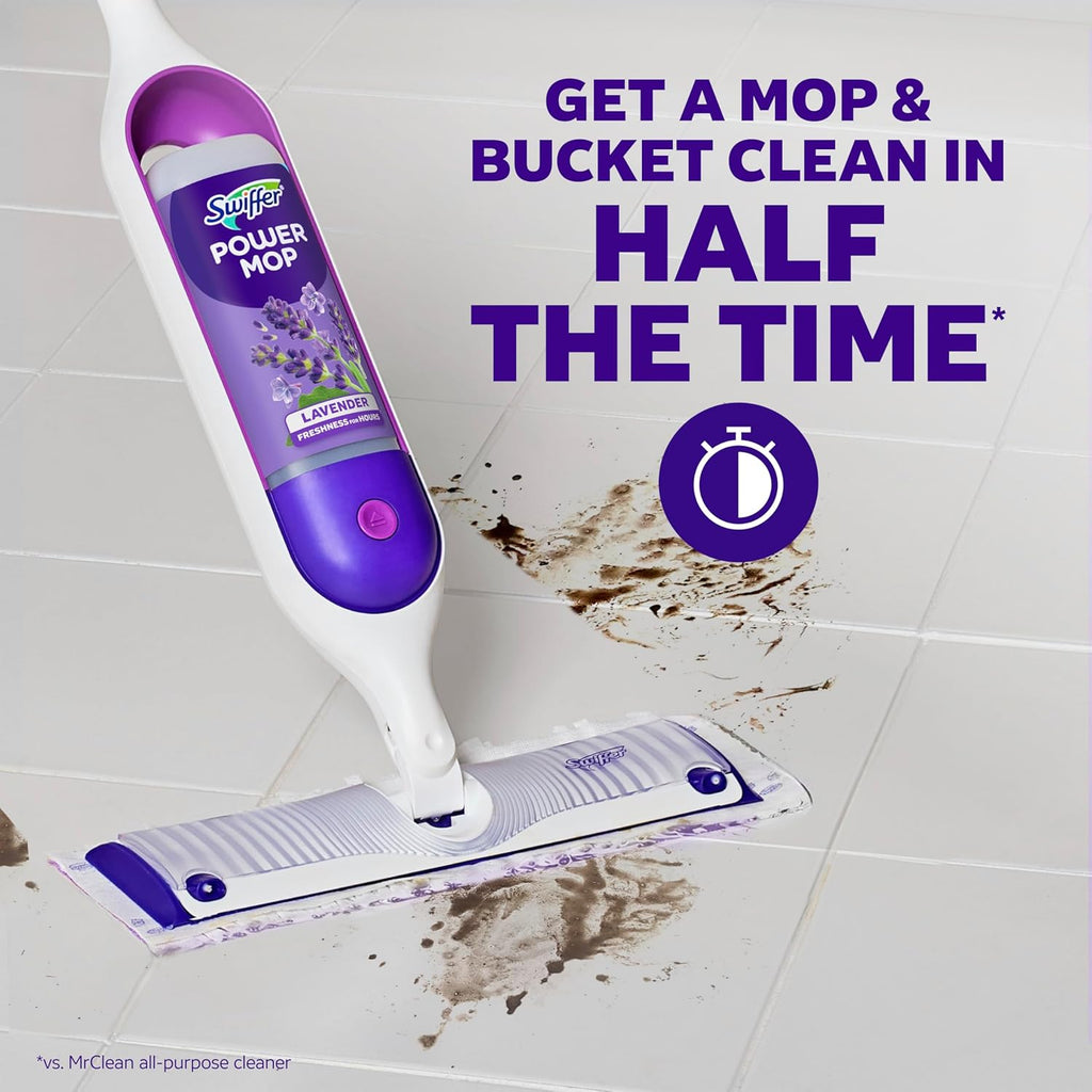 Swiffer PowerMop Floor Cleaning Solution - Lavender Scent, Triple Pack for Effortless Cleaning