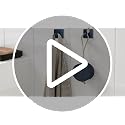 VIS'V Black Adhesive Towel Hooks - 4 Durable Wall Hooks
